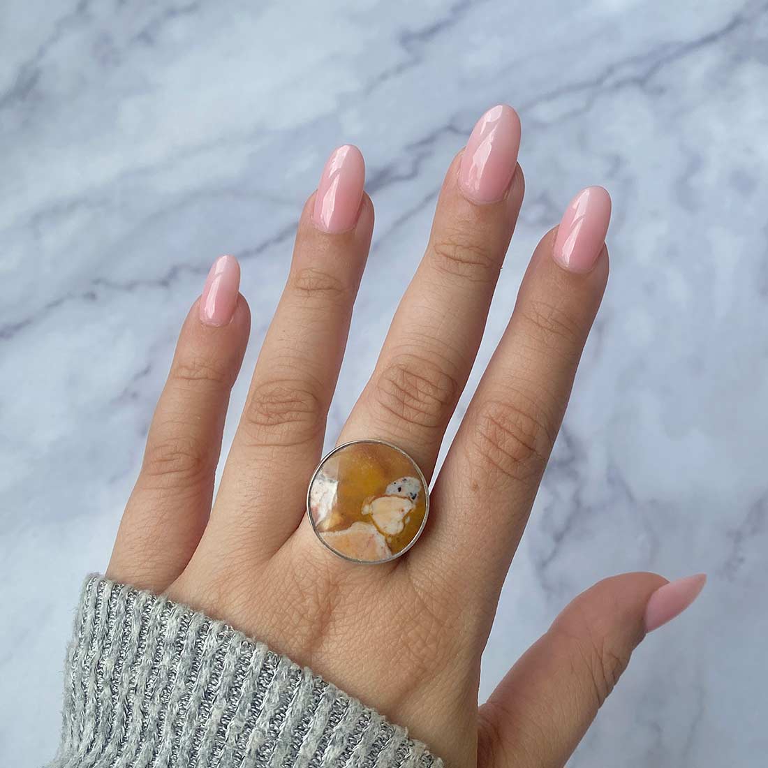 Deerfawn Jasper Adjustable Ring-(DFJ-R-3)